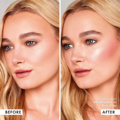 Iconic London Silk Glow Blush and Highlight Duo Rose Glow - rose - Imagen 6