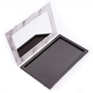 Allwon Paleta magnética de mármol vacío paleta de maquillaje con espejo para sombra de ojos lápiz labial Blush polvo (blanco)