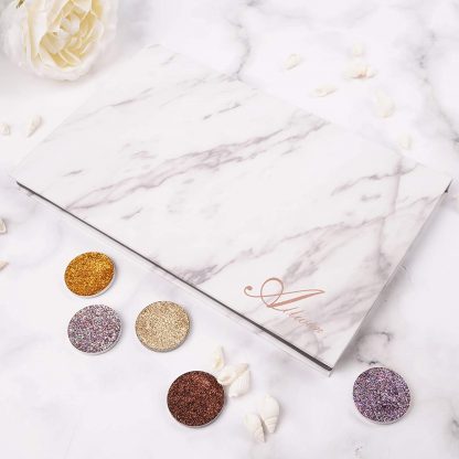 Allwon Paleta magnética de mármol vacío paleta de maquillaje con espejo para sombra de ojos lápiz labial Blush polvo (blanco) - Imagen 6