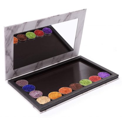 Allwon Paleta magnética de mármol vacío paleta de maquillaje con espejo para sombra de ojos lápiz labial Blush polvo (blanco) - Imagen 2