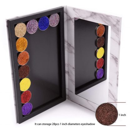 Allwon Paleta magnética de mármol vacío paleta de maquillaje con espejo para sombra de ojos lápiz labial Blush polvo (blanco) - Imagen 5