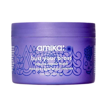 amika Bust Your Brass Cool Blonde Purple Intense Repair Hair Mask 250ml