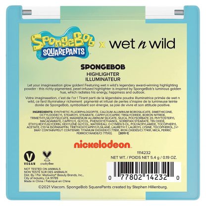 Wet n Wild Highlighter Squarepants Maquillaje Gold Shimmer Highlighter Makeup - Imagen 2
