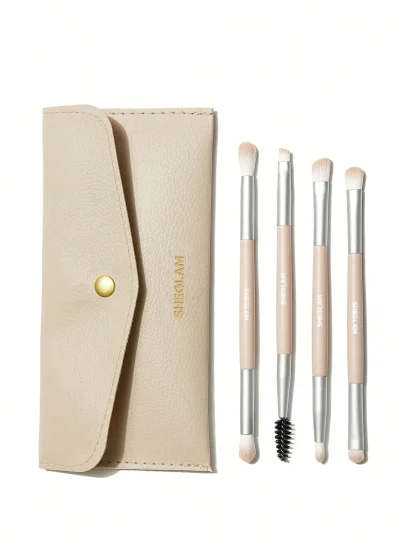 SHEGLAM GLAM 101 EYE ESSENTIALS BRUSH SET WITH BAG