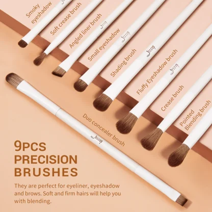 JESSUP BEAUTY Luxury Light Gray Comprehensive Eye and Face Brush Set 14pcs T329 - Imagen 4