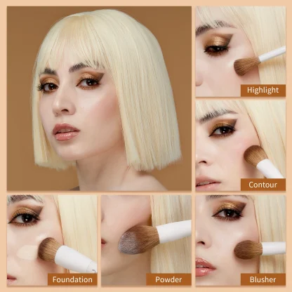 JESSUP BEAUTY Luxury Light Gray Comprehensive Eye and Face Brush Set 14pcs T329 - Imagen 3