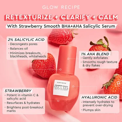 Glow Recipe Strawberry Smooth BHA + AHA Salicylic Acid Serum - Imagen 2