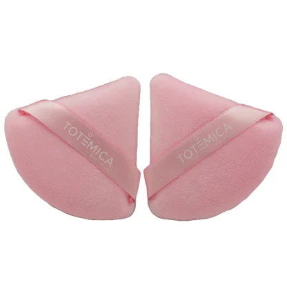 Esponjas Puff de Polvo Terciopelo Triangular Rosa Totémica x 2