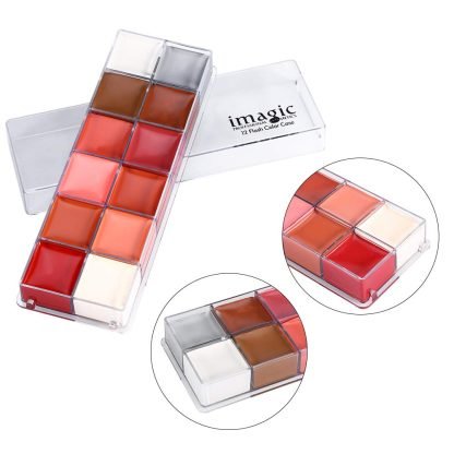 MAGIC 12 Colors Body Flash Tattoo Oil Painting Pigment Makeup Tool Fancy Dress Artist Palette for Halloween - Imagen 2