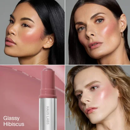 HAUS LABS BY LADY GAGA Color Fuse Longwear Hydrating Glassy Lip + Cheek Blush Balm Stick - Imagen 6