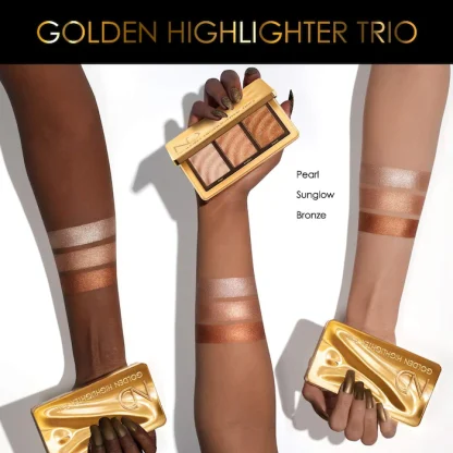 Natasha Denona Golden Highlighter Trio Multi-Use Hybrid Glow Palette - Imagen 2