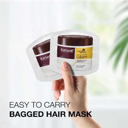 Karseell Collagen Hair Treatment Deep Repair Conditioning Argan Oil Collagen Hair Mask Essence for Dry Damaged Hair All Hair Types 10ml - Imagen 4