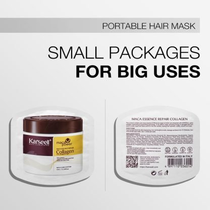 Karseell Collagen Hair Treatment Deep Repair Conditioning Argan Oil Collagen Hair Mask Essence for Dry Damaged Hair All Hair Types 10ml - Imagen 3
