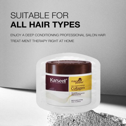 Karseell Collagen Hair Treatment Deep Repair Conditioning Argan Oil Collagen Hair Mask Essence for Dry Damaged Hair All Hair Types 10ml - Imagen 2