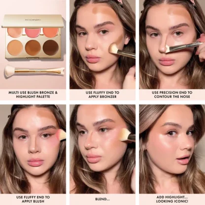 Iconic London Multi Use Cream Blusher Bronzer And Highlight Face Palette - Imagen 5