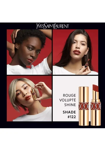 Yves Saint Laurent YSL Rouge Volupte Shine Oil-In-Stick #122 Burnt Zellige - Imagen 3