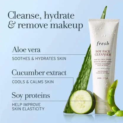 fresh  Soy Hydrating Gentle Face Cleanser 150ml - Imagen 4