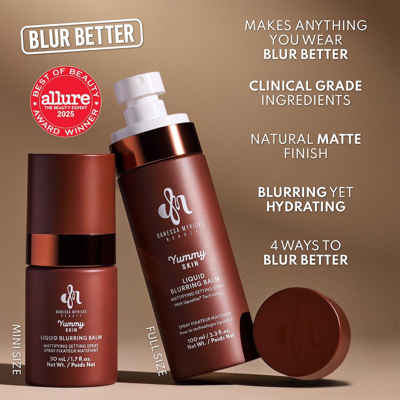 Danessa Myricks Beauty Yummy Skin Liquid Blurring Balm Mattifying Setting Spray - Imagen 5