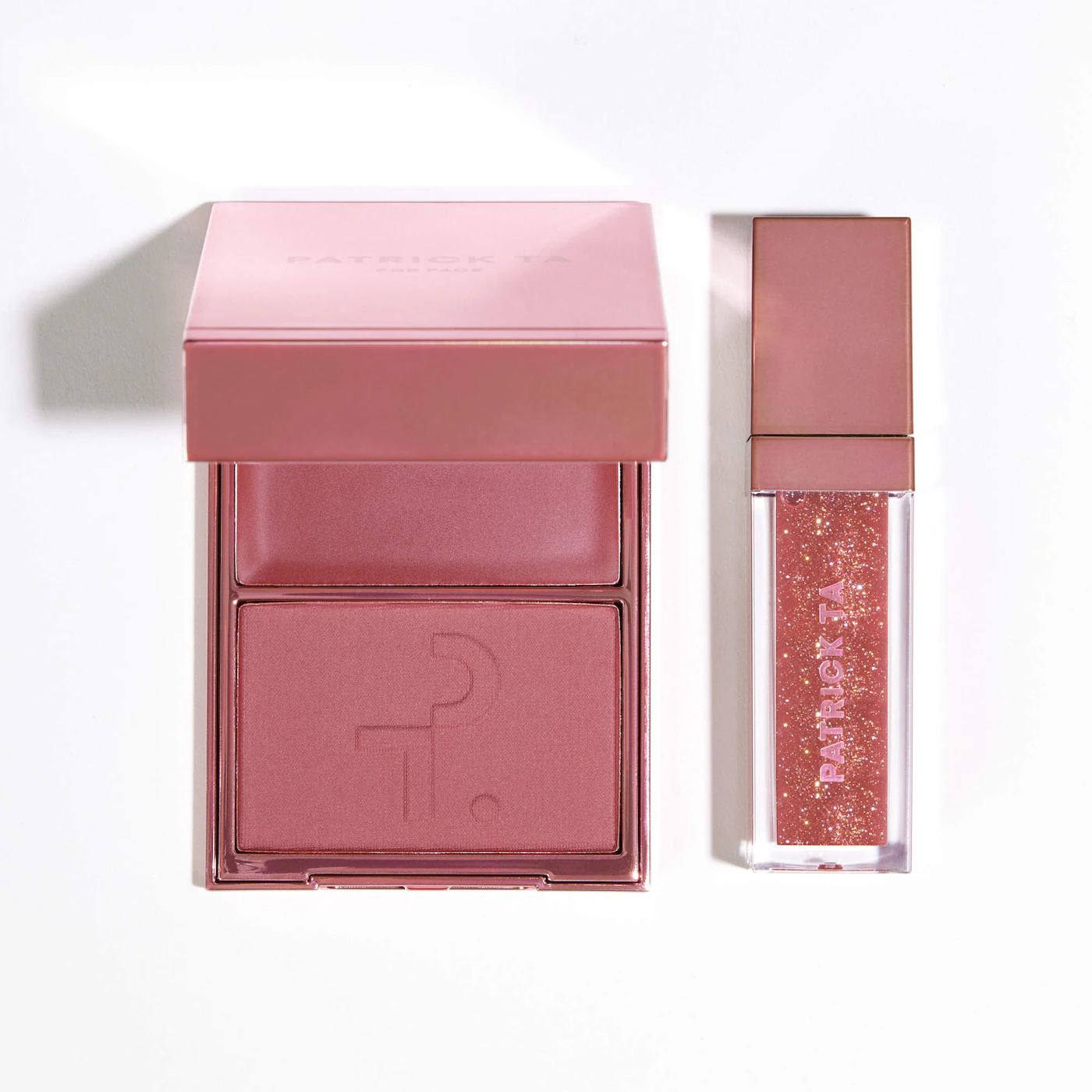 PATRICK TA Patrick's Glow and Gloss Set: Major Headlines Blush Duo and Lip Gloss Makeup Gift Set - Imagen 13
