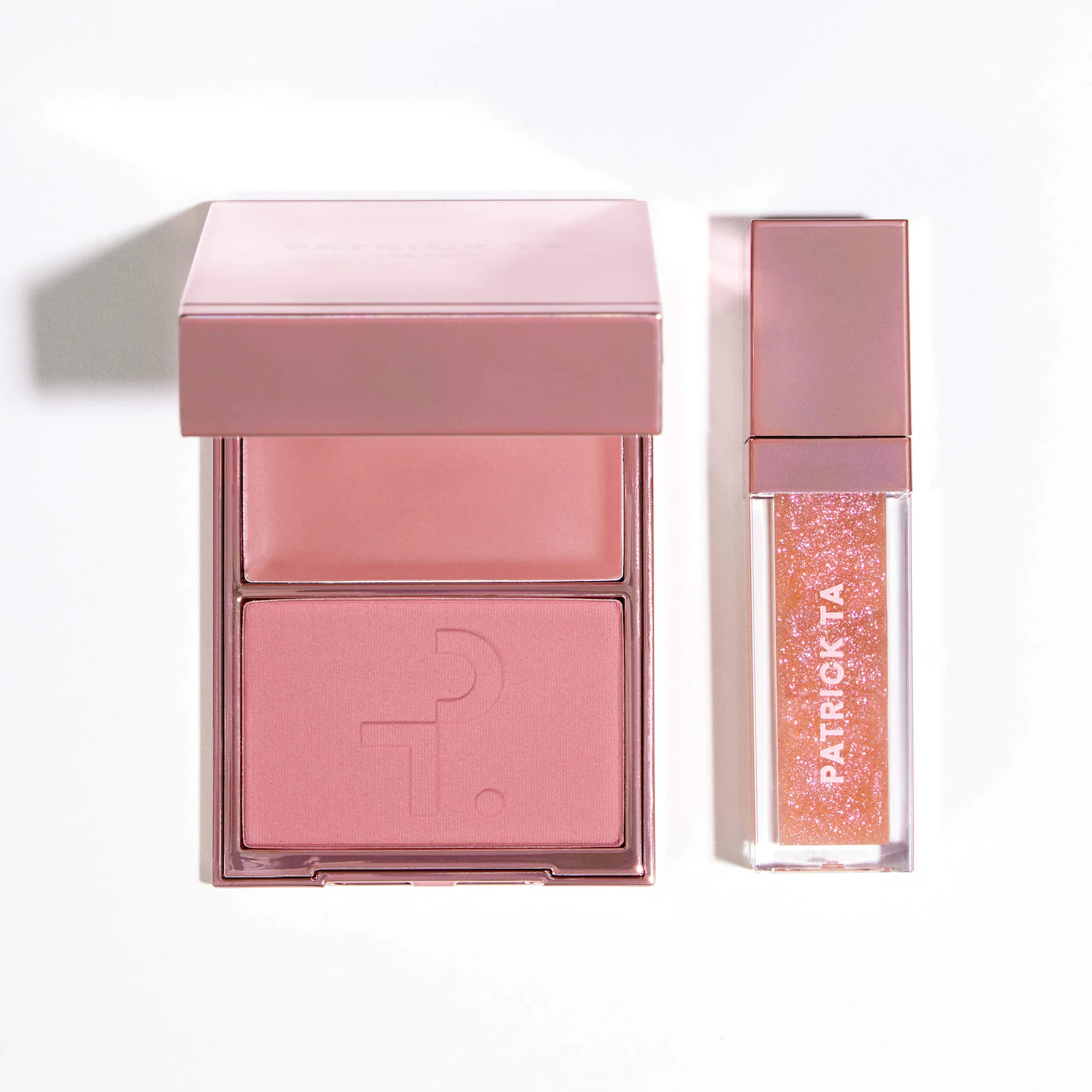 PATRICK TA Patrick's Glow and Gloss Set: Major Headlines Blush Duo and Lip Gloss Makeup Gift Set - Imagen 7