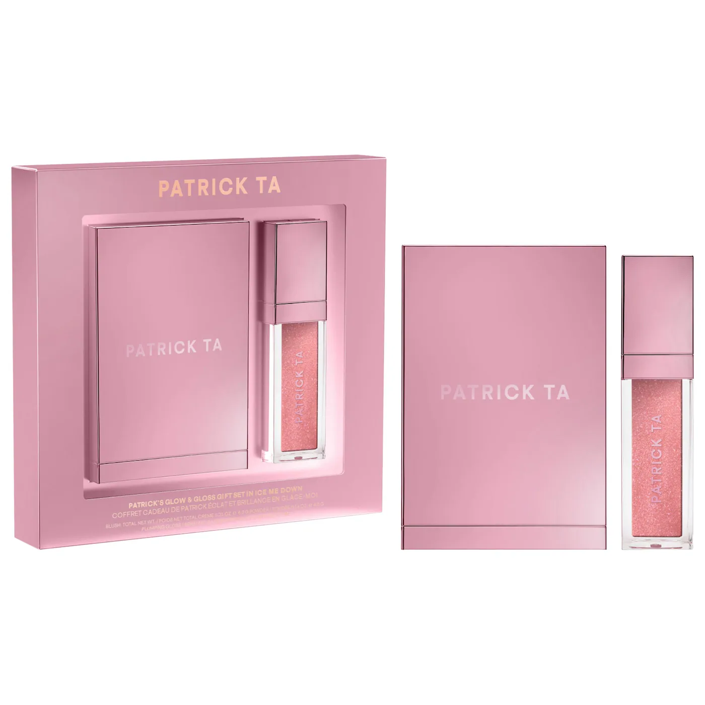 PATRICK TA Patrick's Glow and Gloss Set: Major Headlines Blush Duo and Lip Gloss Makeup Gift Set