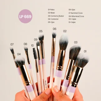 MONTOC Kit de brochas Fluffy x 10 piezas